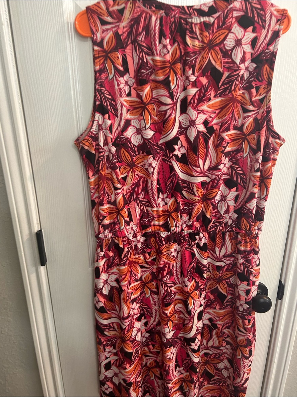 Apt 9 Women's size L Multicolor Floral Dress stretch sleeveless drawstring - Picture 8 of 8